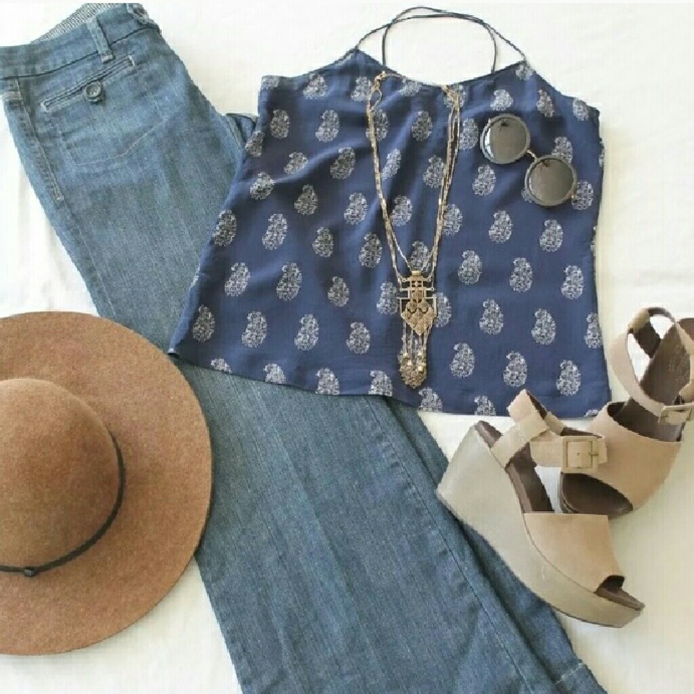 SOLD Madewell Teardrop Paisley Silk Cami